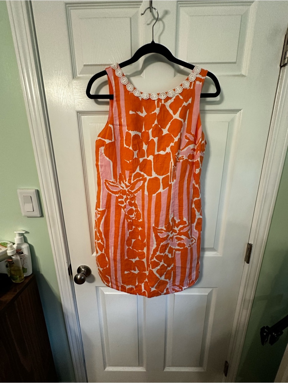 🦒 Lilly Pulitzer for Target Orange & Pink Printed Giraffe Shift Dress